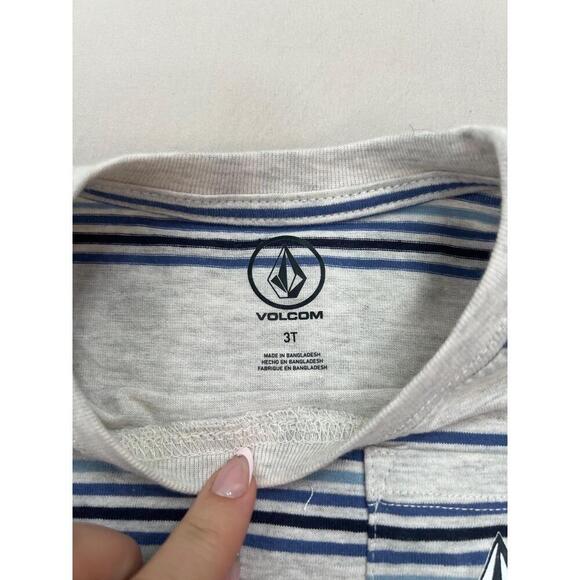 Volcom Clothing Set Kids Size 3T Blue Striped TShirt Elastic Waistband Casual - Picture 7 of 12